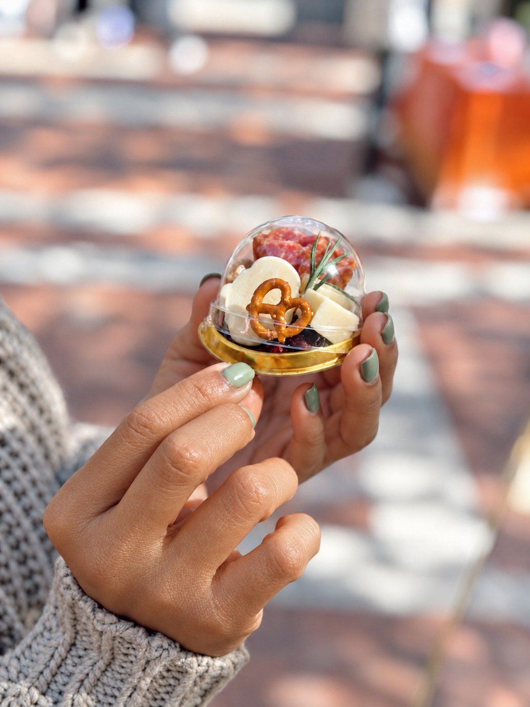 Handheld individual charcuterie cone